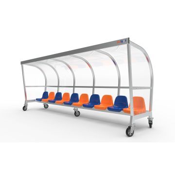 Verplaatsbare Dug-out model PRO met kuipstoelen